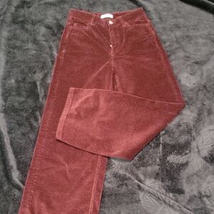 Zara Burgundy Wide Leg Pants